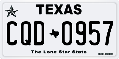 TX license plate CQD0957