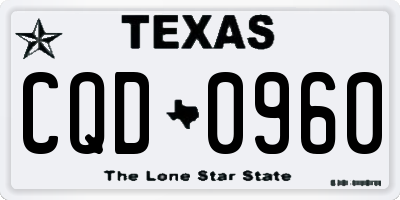 TX license plate CQD0960