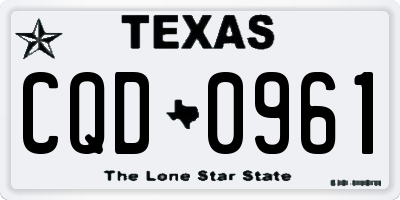 TX license plate CQD0961