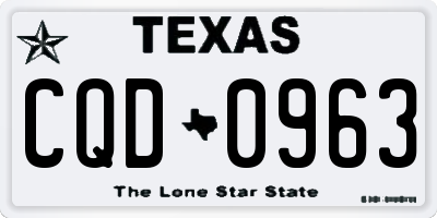 TX license plate CQD0963