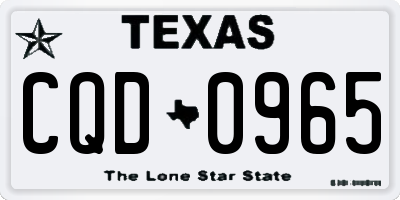 TX license plate CQD0965