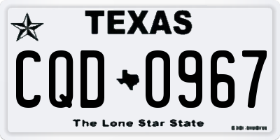 TX license plate CQD0967