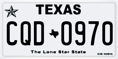 TX license plate CQD0970