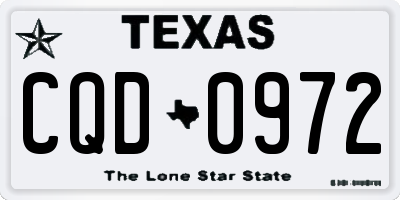 TX license plate CQD0972