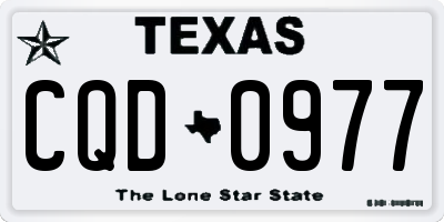 TX license plate CQD0977