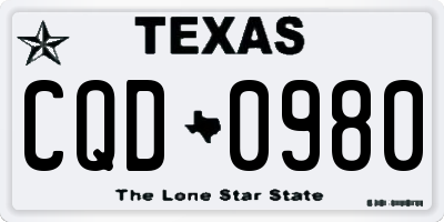 TX license plate CQD0980