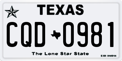 TX license plate CQD0981
