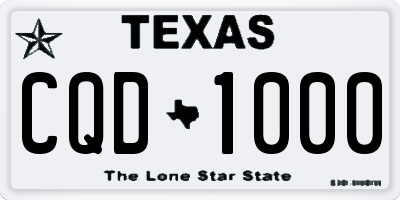 TX license plate CQD1000