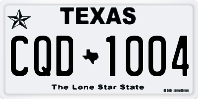 TX license plate CQD1004