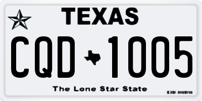 TX license plate CQD1005