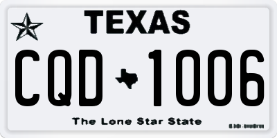 TX license plate CQD1006