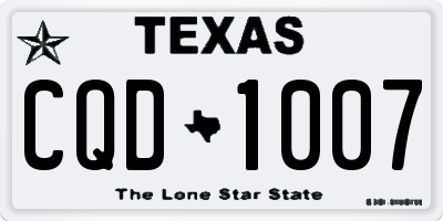 TX license plate CQD1007