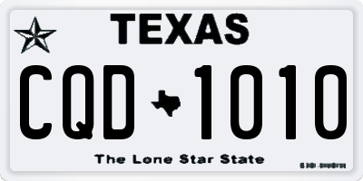 TX license plate CQD1010