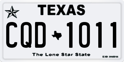 TX license plate CQD1011