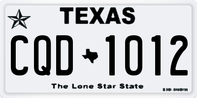 TX license plate CQD1012