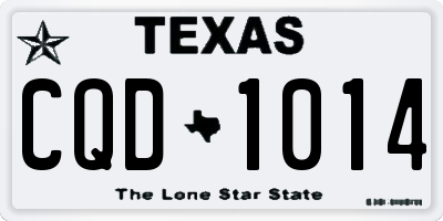 TX license plate CQD1014