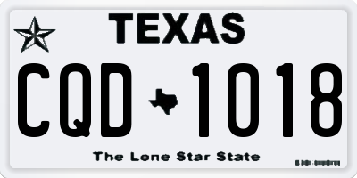 TX license plate CQD1018