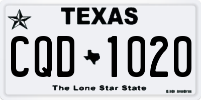 TX license plate CQD1020