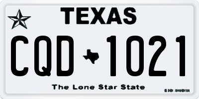 TX license plate CQD1021