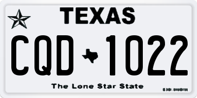TX license plate CQD1022
