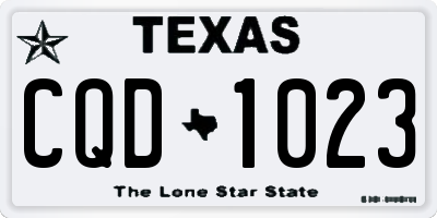 TX license plate CQD1023