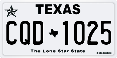 TX license plate CQD1025
