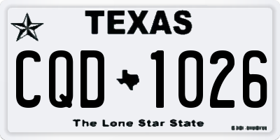 TX license plate CQD1026