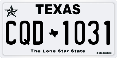 TX license plate CQD1031