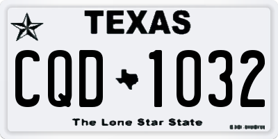 TX license plate CQD1032