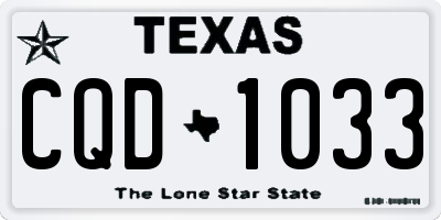 TX license plate CQD1033