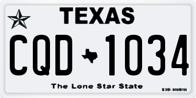 TX license plate CQD1034
