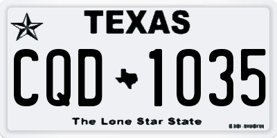 TX license plate CQD1035