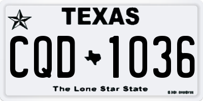 TX license plate CQD1036
