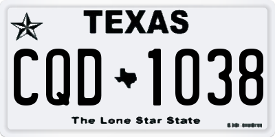 TX license plate CQD1038