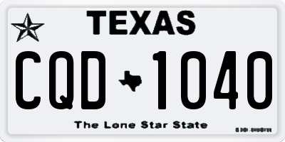 TX license plate CQD1040
