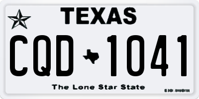 TX license plate CQD1041