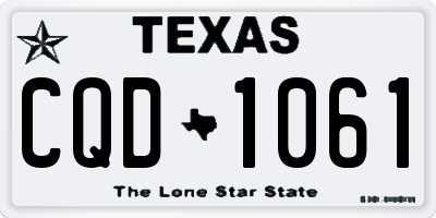 TX license plate CQD1061