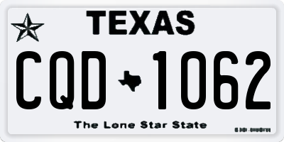 TX license plate CQD1062