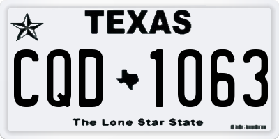 TX license plate CQD1063