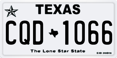 TX license plate CQD1066