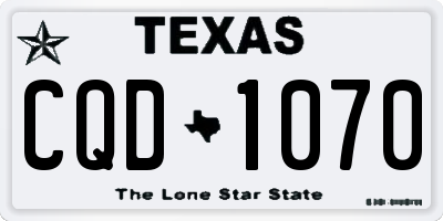 TX license plate CQD1070