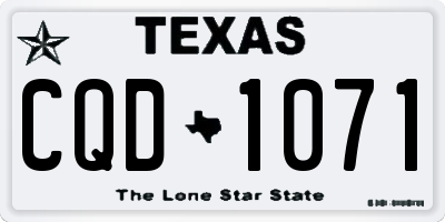 TX license plate CQD1071
