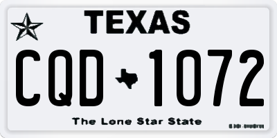 TX license plate CQD1072