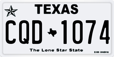TX license plate CQD1074