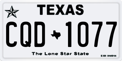 TX license plate CQD1077