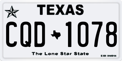 TX license plate CQD1078