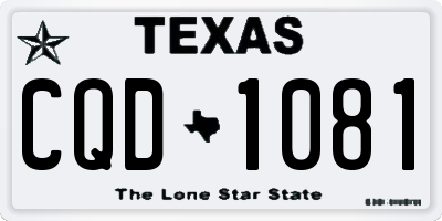 TX license plate CQD1081