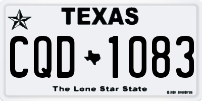 TX license plate CQD1083