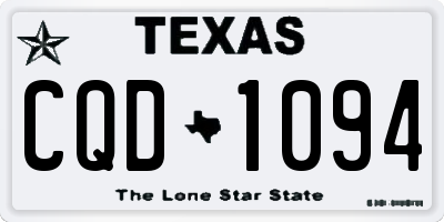 TX license plate CQD1094