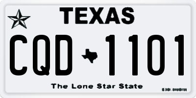 TX license plate CQD1101